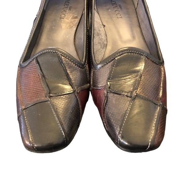 Sesto Meucci Black & Brown Patchwork Flats size 8 - Picture 3 of 7